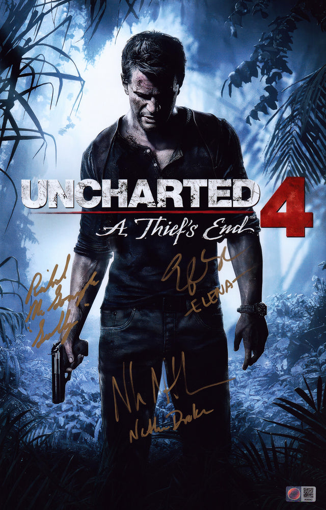 A signed Uncharted Cast Signed - Photos - 11x17 — A - 11x17 Photo with Character Name