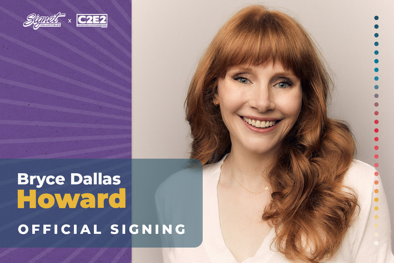 Bryce Dallas Howard Autograph Pre-Order - C2E2