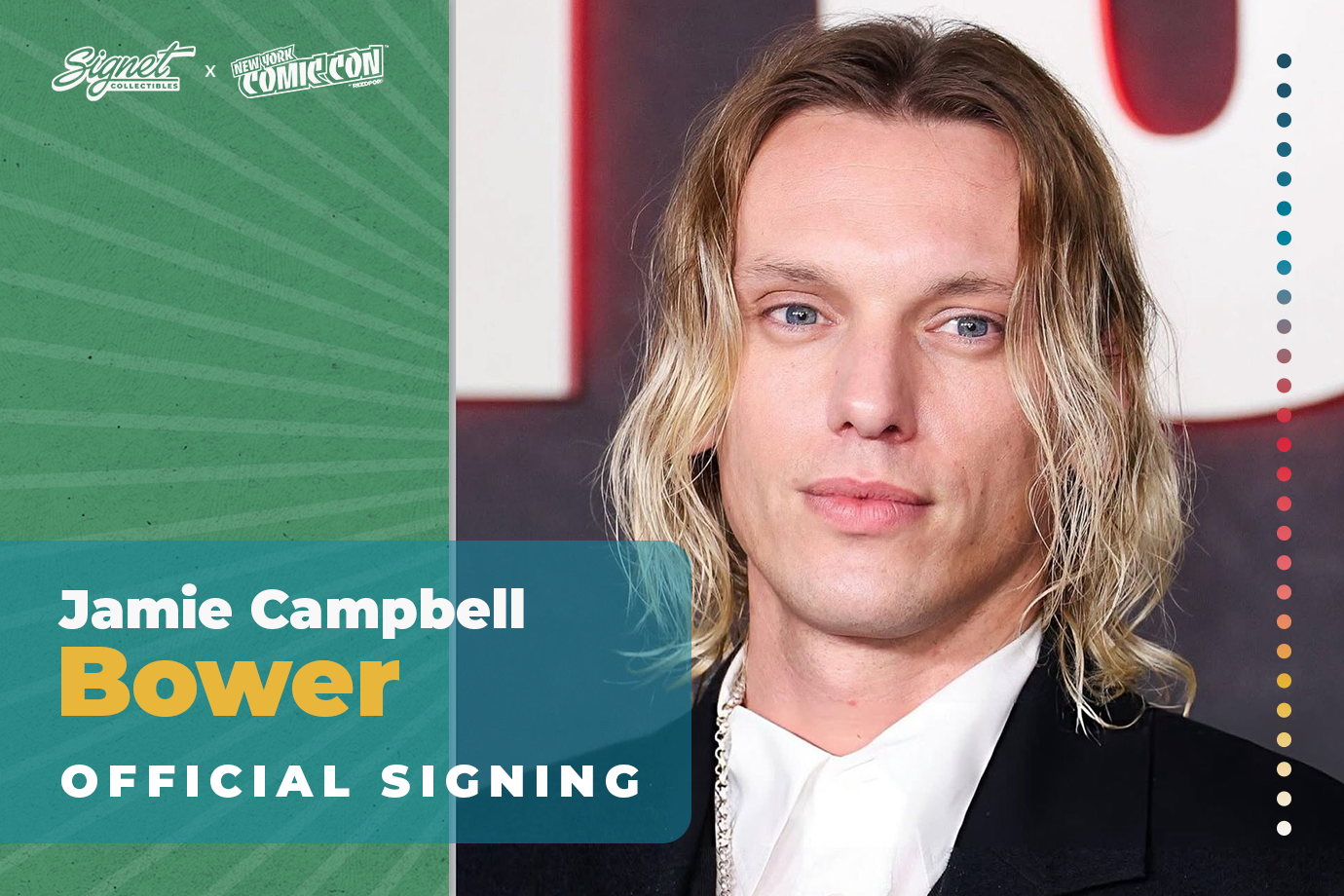 Jamie Campbell Bower Autograph Pre-Order - New York Comic Con