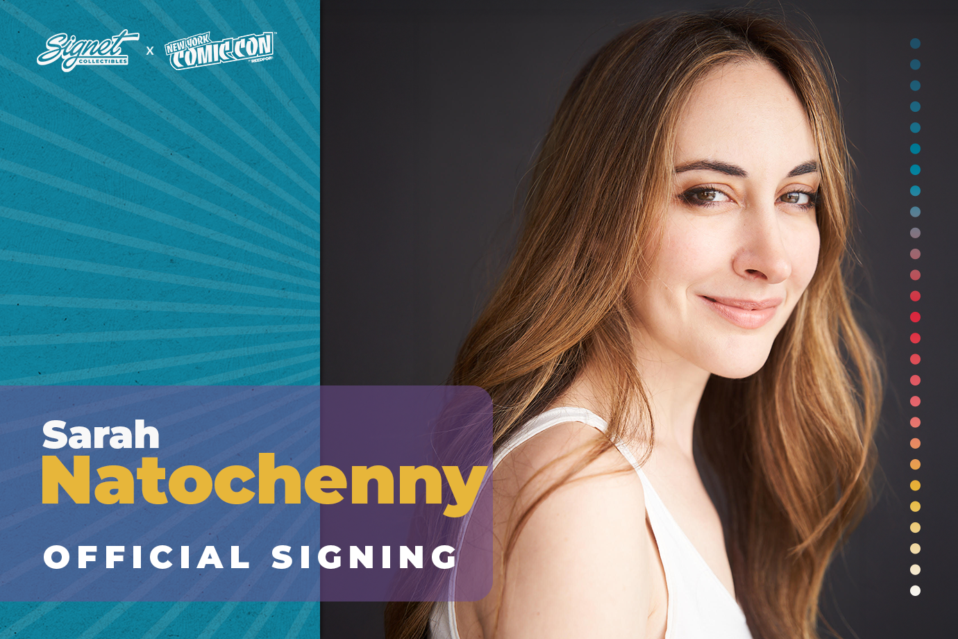 Sarah Natochenny Autograph Pre-Order - New York Comic Con