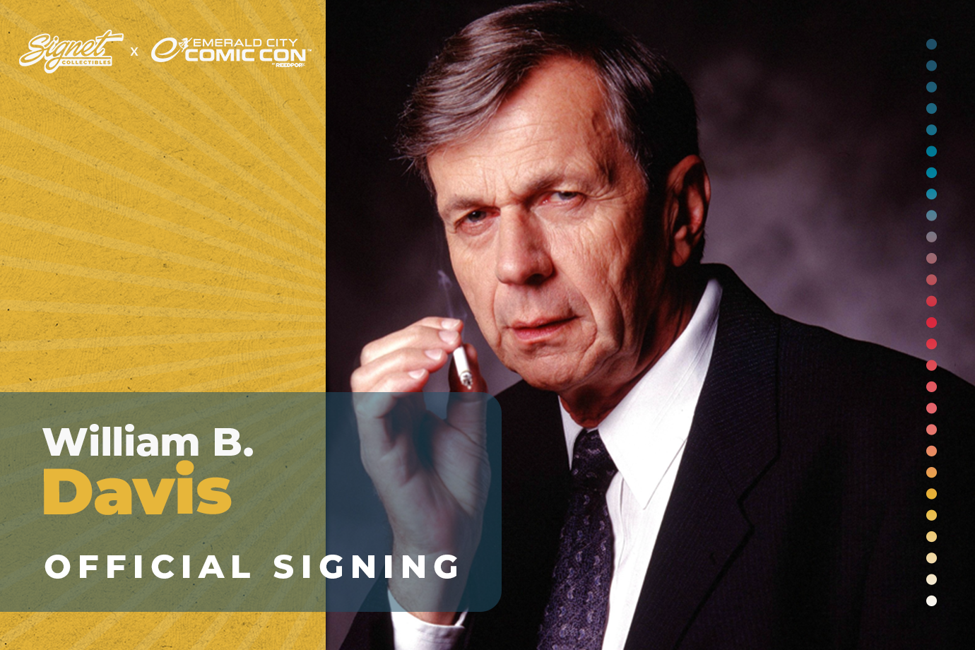 William B Davis Autograph Pre-Order - ECCC