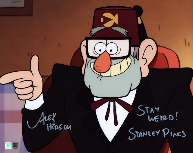 A signed Alex Hirsch Signed - Photos - 11x14 — B - 11x14 Photo with Character Name & Quote
