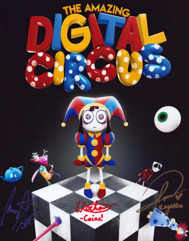 A signed Amazing Digital Circus Cast Signed - Photos - 11x14 — B - 11x14 Photo with Character Name