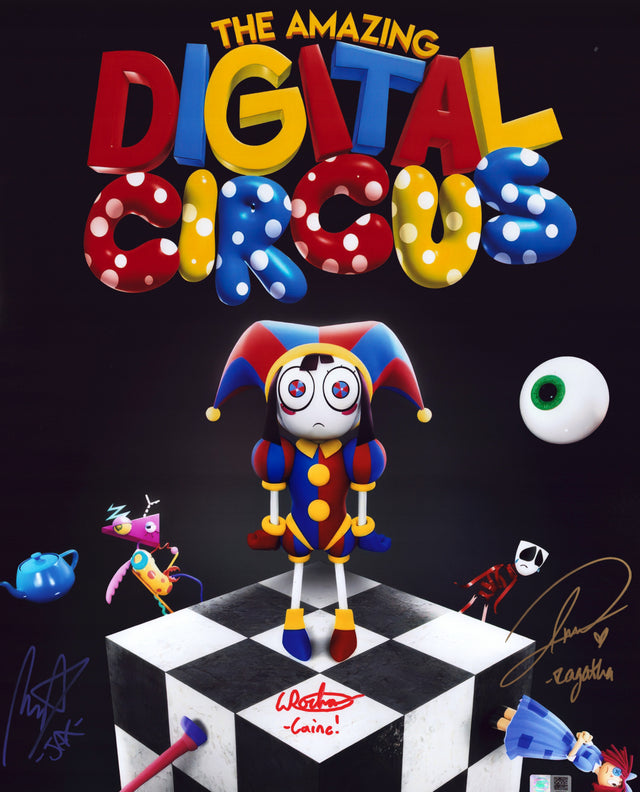 A signed Amazing Digital Circus Cast Signed - Photos - 16x20 — A - 16x20 Photo with Character Name