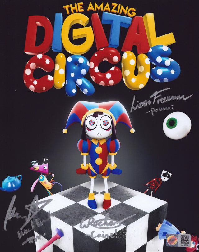A signed Amazing Digital Circus Cast Signed - Photos - 8x10 — A - 8x10 Photo with Character Name