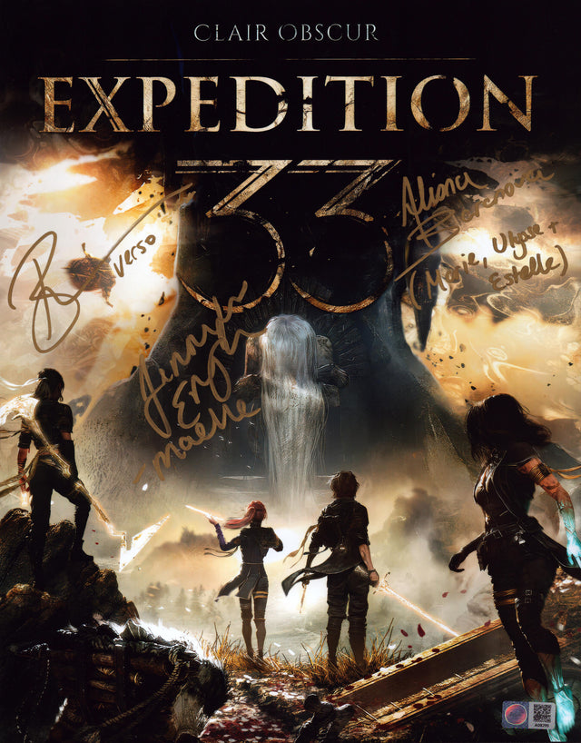 A signed Claire Obscur Expedition 33 Cast Signed - Photos - 11x14 — A - 11x14 Photo with Character Name