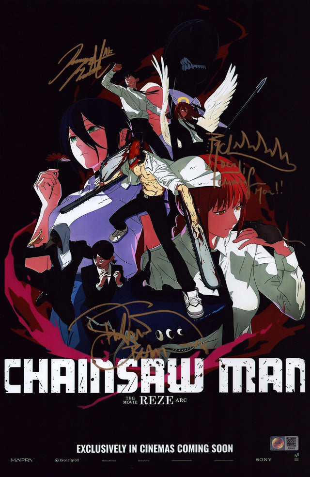 A signed Chainsaw Man Cast Signed - Photos - 11x17 — A - 11x17 Photo with Character Name