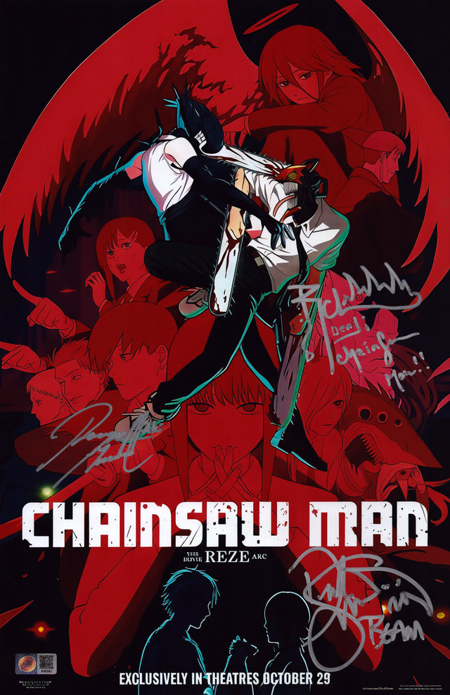 A signed Chainsaw Man Cast Signed - Photos - 11x17 — C - 11x17 Photo with Character Name