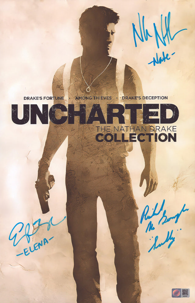 A signed Uncharted Cast Signed - Photos - 11x17 — C - 11x17 Photo with Character Name