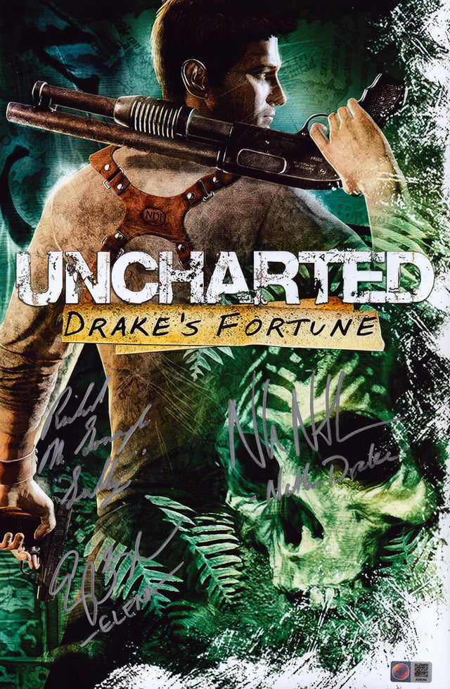 A signed Uncharted Cast Signed - Photos - 11x17 — B - 11x17 Photo with Character Name