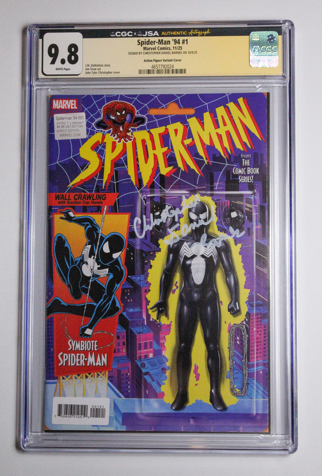 Christopher Daniel Barnes Signed - Comic Book - Spider-Man '94 #1 - Action Figure Cover (Graded)
