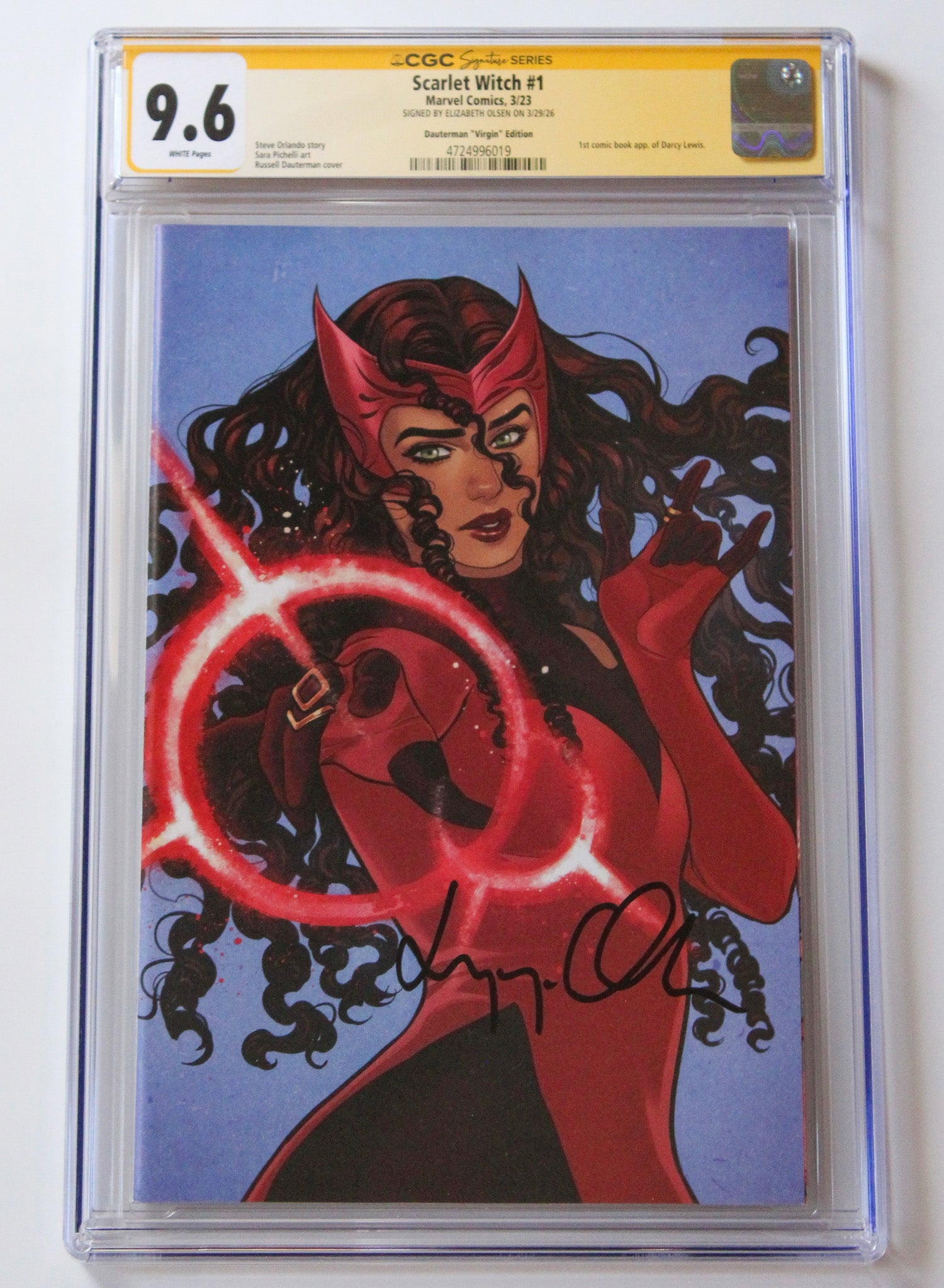 Elizabeth Olsen Signed - Comic Book - Scarlet Witch #1 - Dauterman