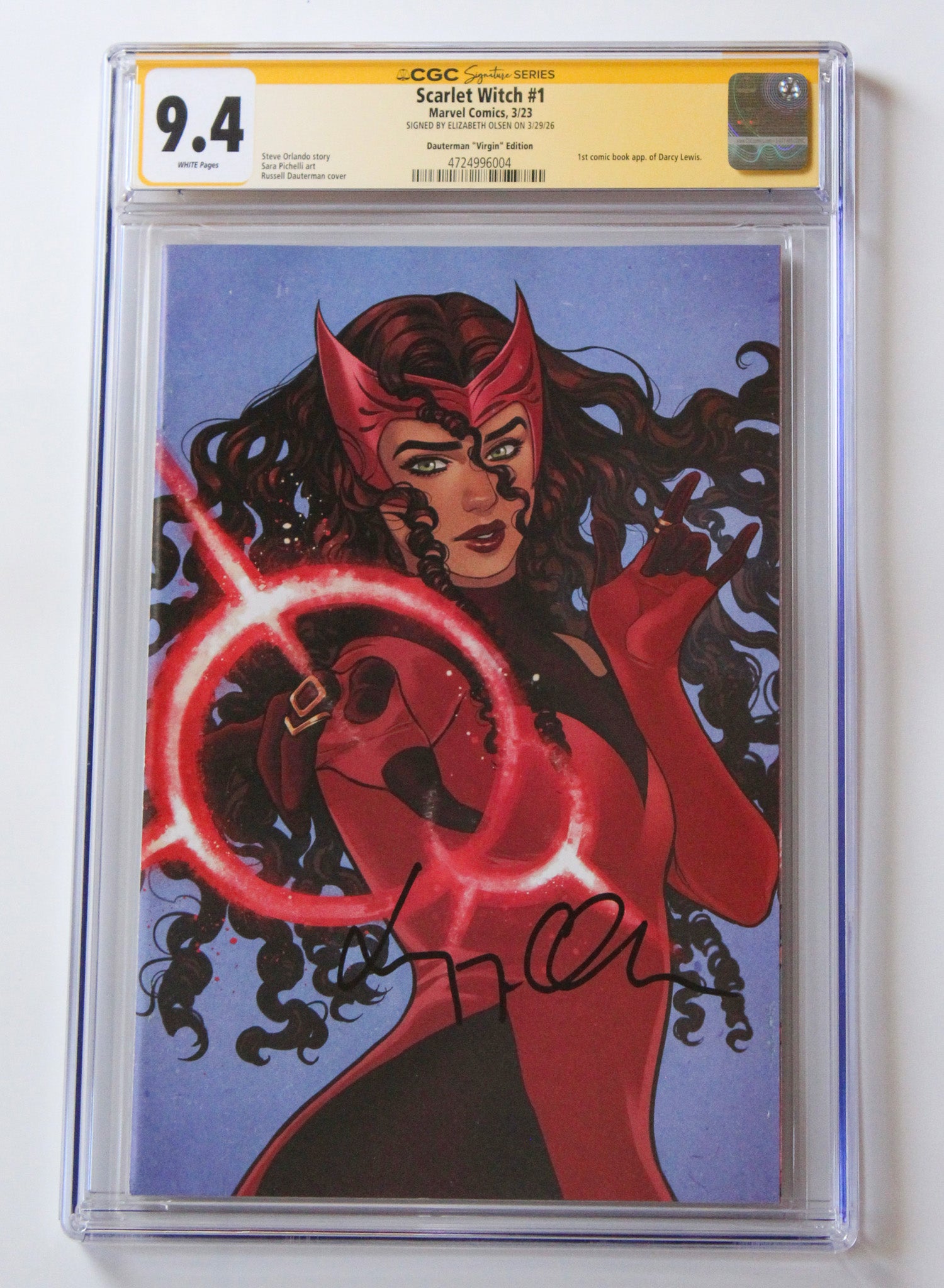 Elizabeth Olsen Signed - Comic Book - Scarlet Witch #1 - Dauterman