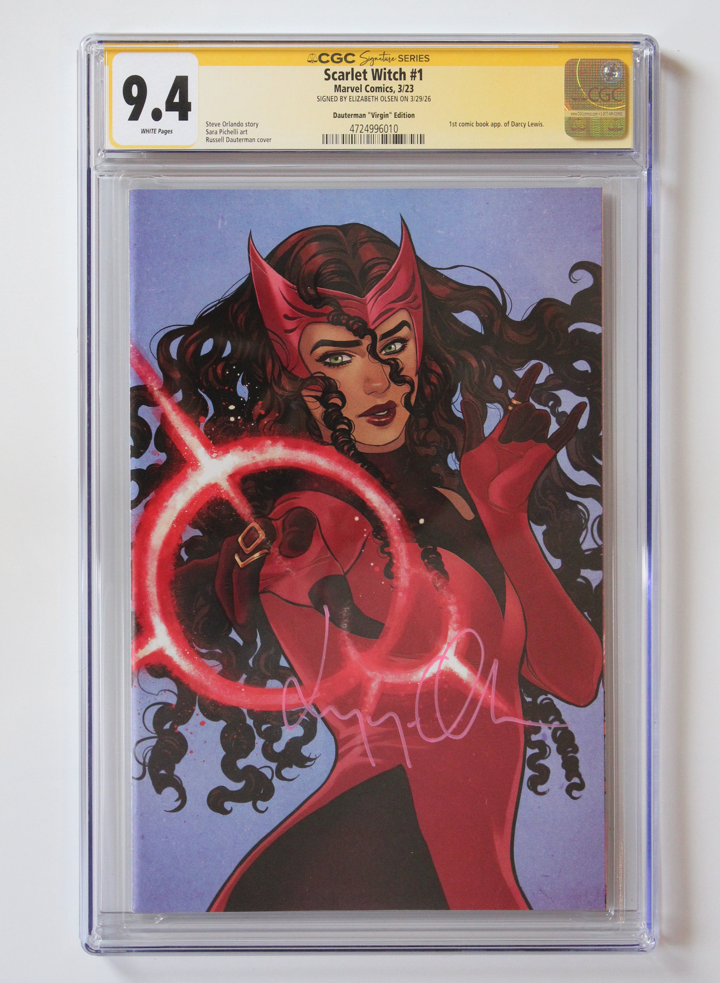 Elizabeth Olsen Signed - Comic Book - Scarlet Witch #1 - Dauterman