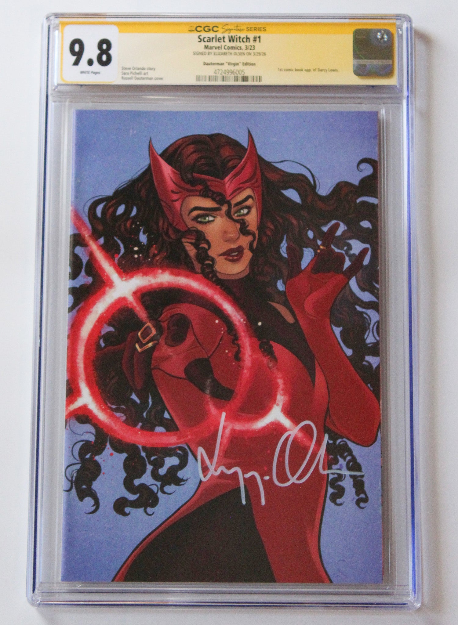 Elizabeth Olsen Signed - Comic Book - Scarlet Witch #1 - Dauterman