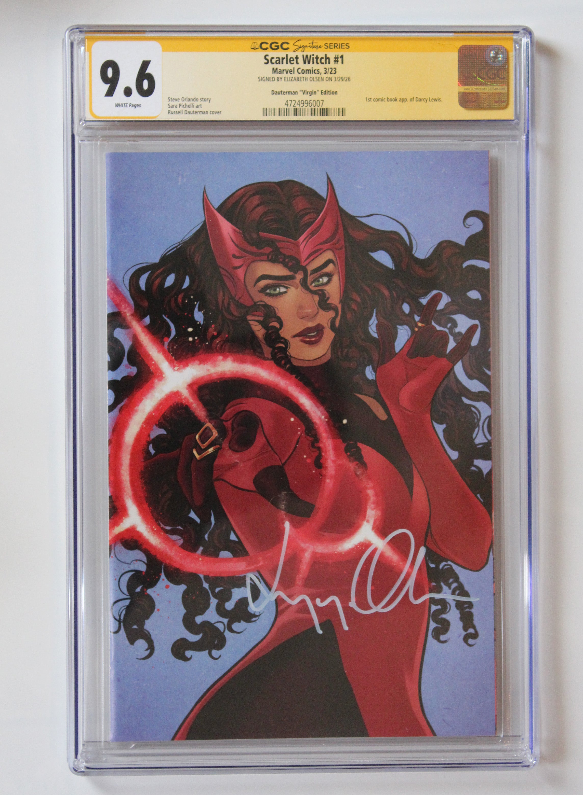 Elizabeth Olsen Signed - Comic Book - Scarlet Witch #1 - Dauterman