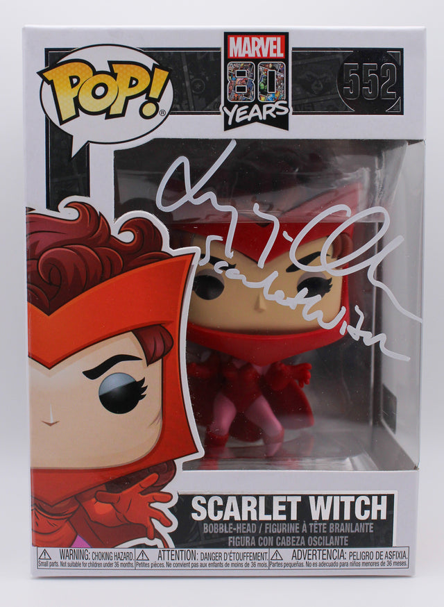 A signed Elizabeth Olsen Signed - Funko Pop! - #552 — D - Funko Pop! #552 with Character Name