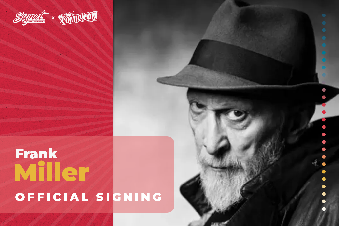 Frank Miller Autograph Pre-Order - New York Comic Con