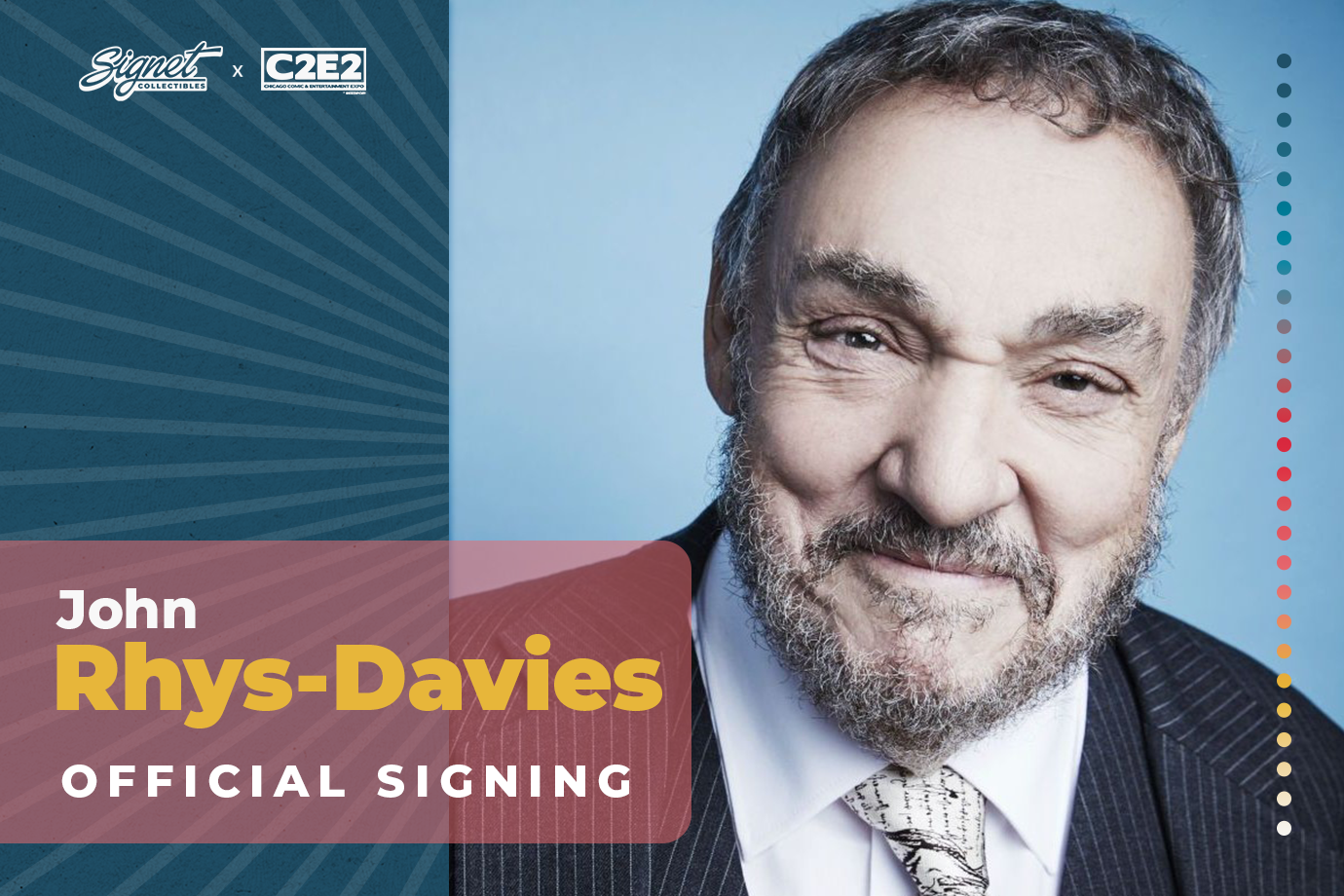 John Rhys-Davies Autograph Pre-Order - C2E2 – Signet Collectibles