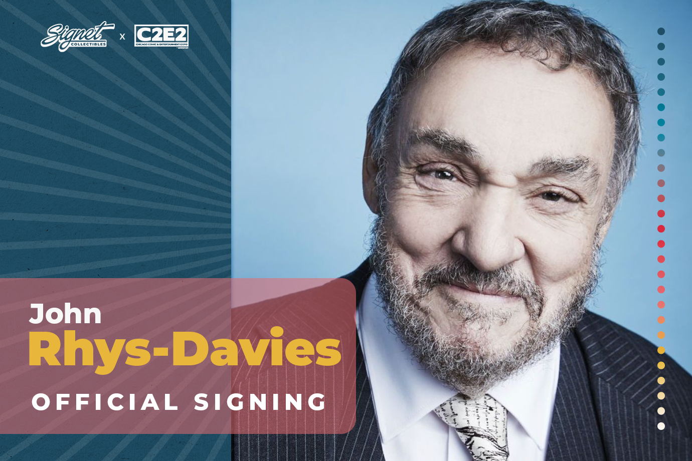 John Rhys-Davies Autograph Pre-Order - C2E2