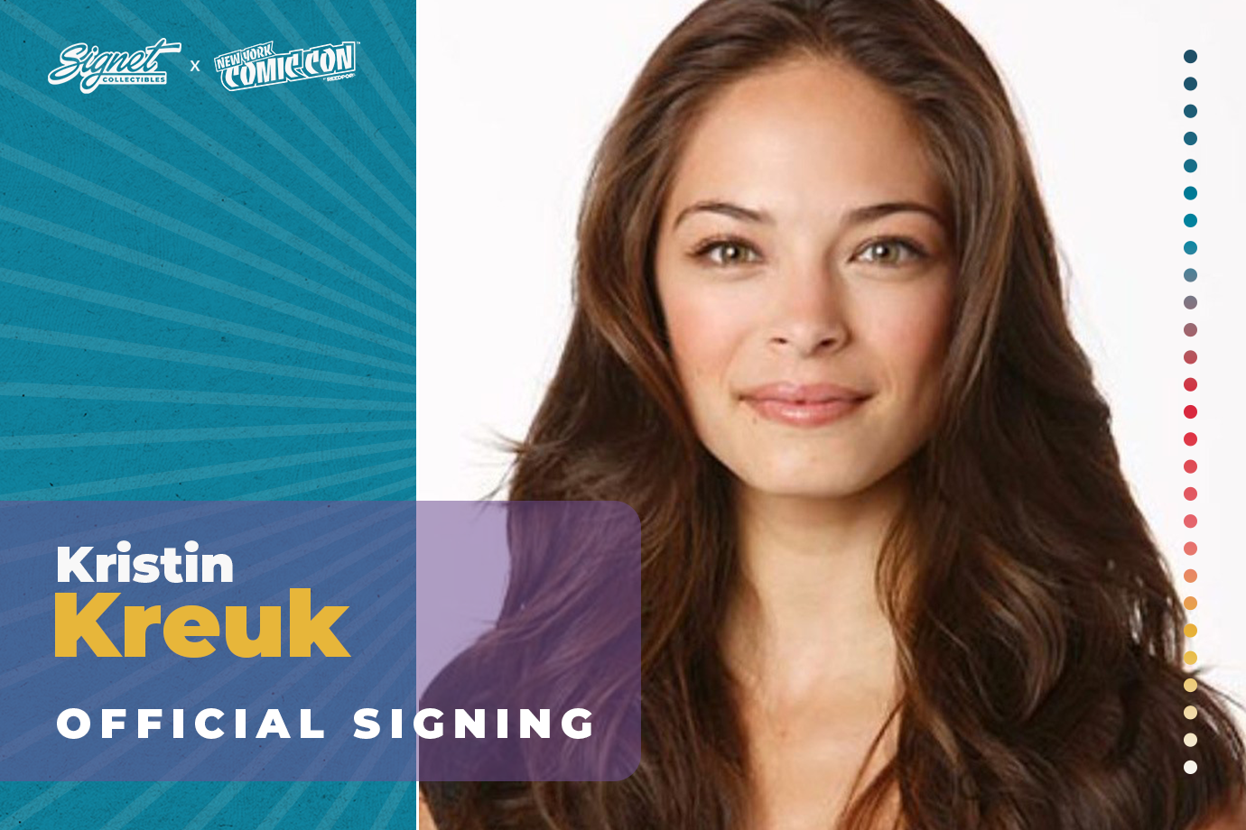 Kristin Kreuk Autograph Pre-Order - New York Comic Con