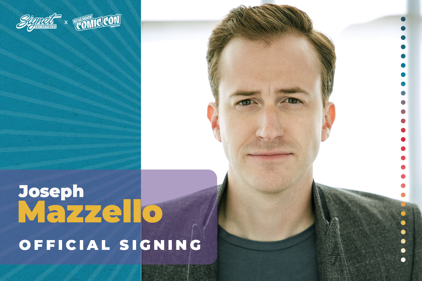 Joseph Mazzello Autograph Pre-Order - New York Comic Con