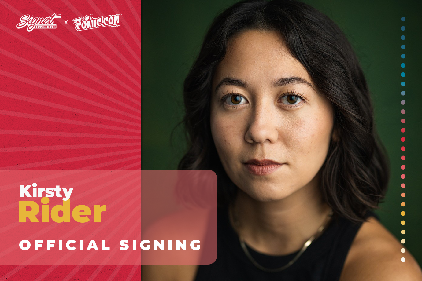 Kirsty Rider Autograph Pre-Order - New York Comic Con