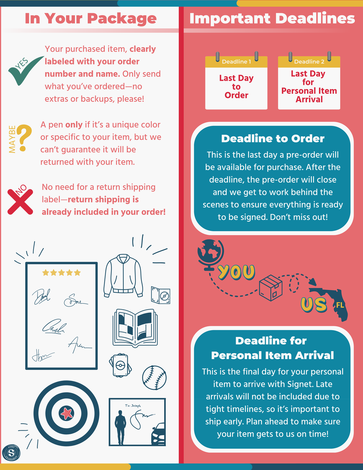 Signet's Sending In a Personal Item Guide – Signet Collectibles